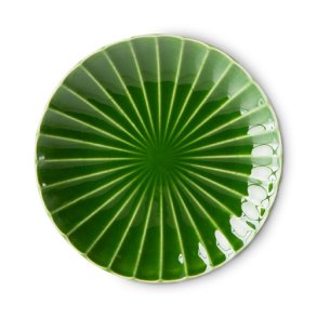 The emeralds ceramic side plate ribbed - green