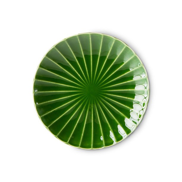 The emeralds ceramic side plate ribbed - green