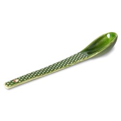 The emeralds ceramic spoon - textured green