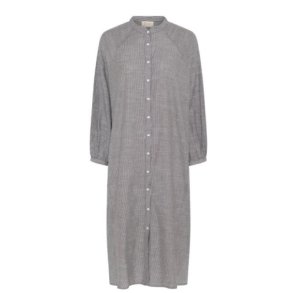 Frau Tokyo skjortekjole - Coffee Quartz Stripe