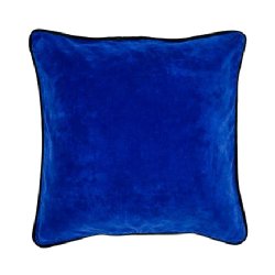 Velvet cushion - eletric blue light blue