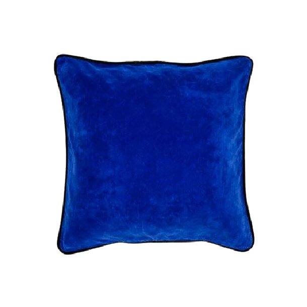 Velvet cushion - eletric blue light blue