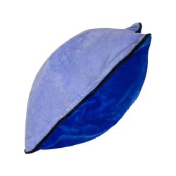 Velvet cushion - eletric blue light blue