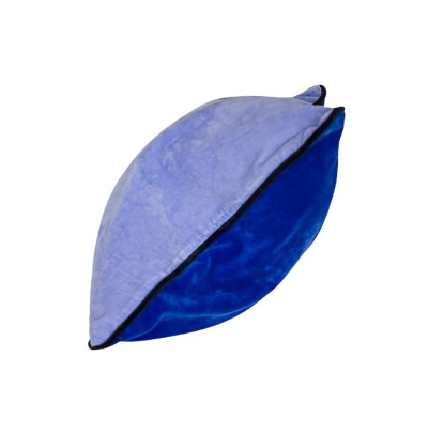 Velvet cushion - eletric blue light blue
