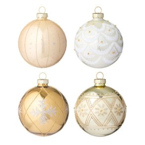 Xmas Baubles Seraphim  Golden (st med 4 stk.)